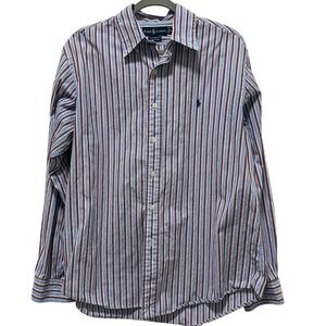 Ralph Lauren Mens XL Custom Fit Striped Long Sleeve‎ Button Down Shirt